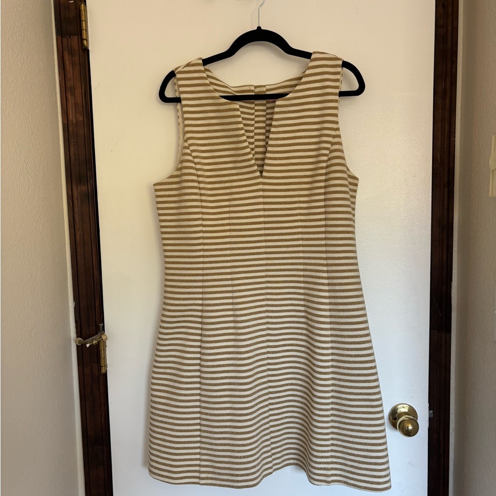 Lilly Pulitzer Brielle White and Gold Sparkle Dress